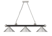 Cordon 3 Light 57.25" Billiard, Metal Shades in Matte Black + Brushed Nickel