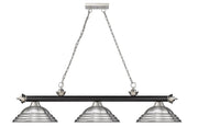 Cordon 3 Light 58" Billiard, Metal Shades (ST) in Matte Black + Brushed Nickel