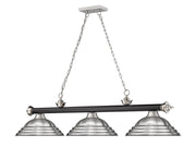 Cordon 3 Light 58" Billiard, Metal Shades (ST) in Matte Black + Brushed Nickel