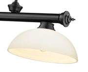 Cordon 3 Light 57.25" Billiard, Glass Shades (D) in Matte Black