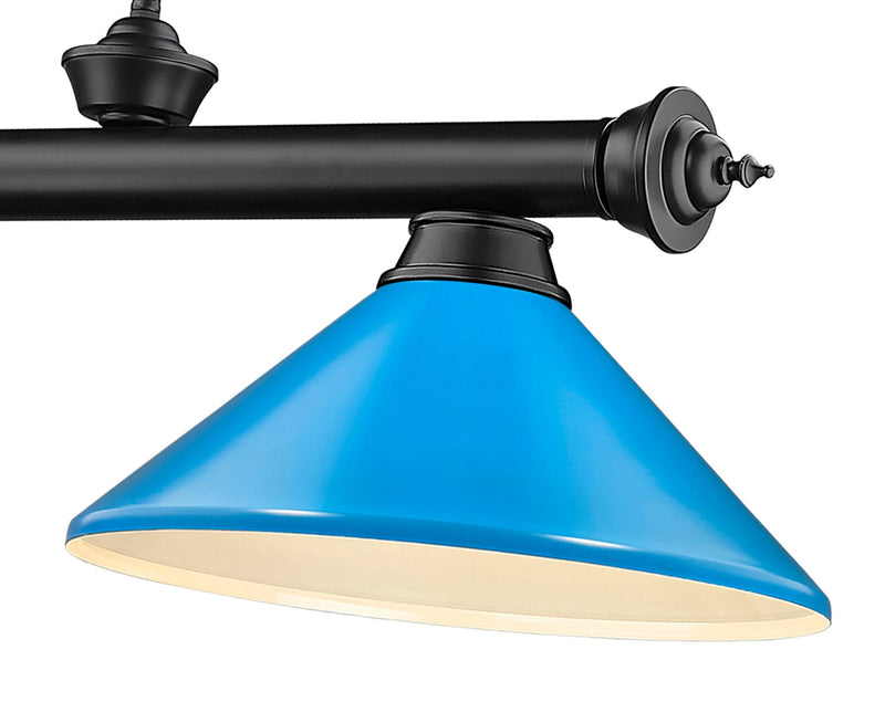 Cordon 3 Light 58" Billiard, Metal Shades (M) in Matte Black