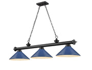 Cordon 3 Light 58" Billiard, Metal Shades (M) in Matte Black