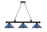 Cordon 3 Light 58" Billiard, Metal Shades (M) in Matte Black