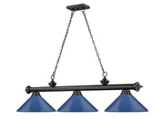 Cordon 3 Light 58" Billiard, Metal Shades (M) in Matte Black