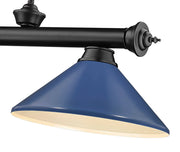 Cordon 3 Light 58" Billiard, Metal Shades (M) in Matte Black