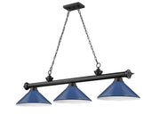 Cordon 3 Light 58" Billiard, Metal Shades (M) in Matte Black