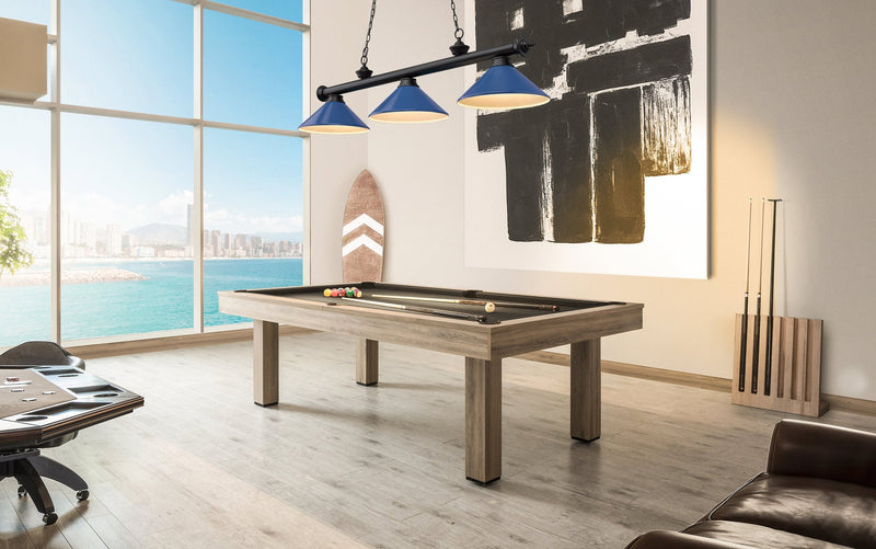 Cordon 3 Light 58" Billiard, Metal Shades (M) in Matte Black in a room setting