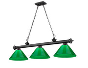 Cordon 3 Light 57.25" Billiard, Plastic Shades in Matte Black