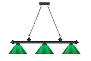 Cordon 3 Light 57.25" Billiard, Plastic Shades in Matte Black