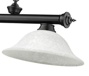 Cordon 3 Light 58" Billiard, Glass Shades in Matte Black