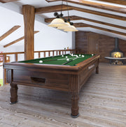 Cordon 3 Light 58" Billiard, Glass Shades in Matte Black in a room setting