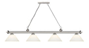 Cordon 4 Light 81.25" Billiard, Glass Shades (A) in Brushed Nickel