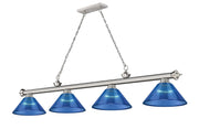 Cordon 4 Light 81.25" Billiard, Acrylic Shades in Brushed Nickel