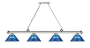 Cordon 4 Light 81.25" Billiard, Acrylic Shades in Brushed Nickel