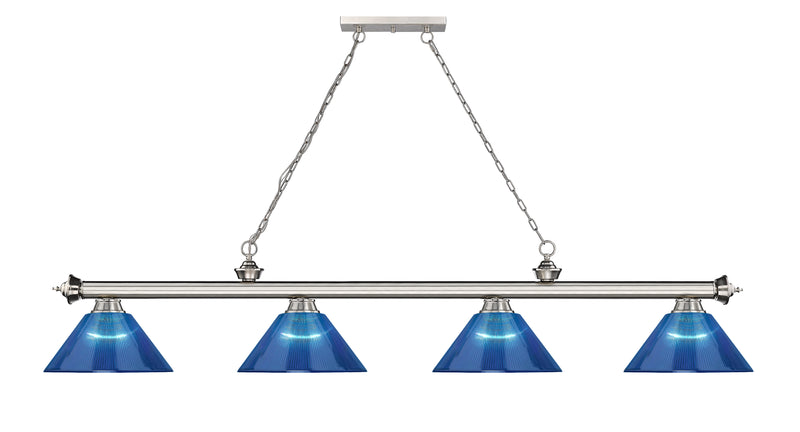 Cordon 4 Light 81.25" Billiard, Acrylic Shades in Brushed Nickel