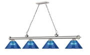 Cordon 4 Light 81.25" Billiard, Acrylic Shades in Brushed Nickel