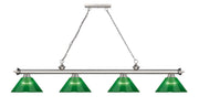 Cordon 4 Light 81.25" Billiard, Acrylic Shades in Brushed Nickel