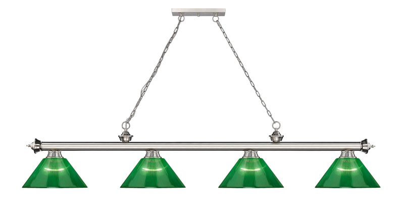 Cordon 4 Light 81.25" Billiard, Acrylic Shades in Brushed Nickel