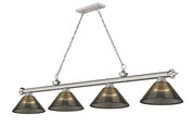 Cordon 4 Light 81.25" Billiard, Acrylic Shades in Brushed Nickel