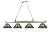 Cordon 4 Light 81.25" Billiard, Acrylic Shades in Brushed Nickel