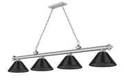 Cordon 4 Light 81.25" Billiard, Acrylic Shades in Brushed Nickel