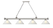 Cordon 4 Light 81.25" Billiard, Glass Shades (A) in Brushed Nickel