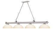 Cordon 4 Light 81.25" Billiard, Glass Shades (D) in Brushed Nickel