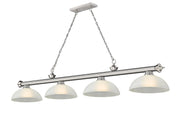 Cordon 4 Light 81.25" Billiard, Glass Shades (D) in Brushed Nickel