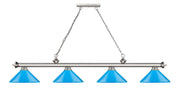 Cordon 4 Light 81.75" Billiard, Metal Shades (M) in Brushed Nickel