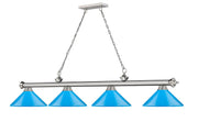 Cordon 4 Light 81.75" Billiard, Metal Shades (M) in Brushed Nickel