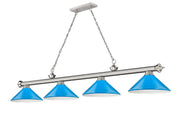 Cordon 4 Light 81.75" Billiard, Metal Shades (M) in Brushed Nickel