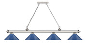 Cordon 4 Light 81.75" Billiard, Metal Shades (M) in Brushed Nickel