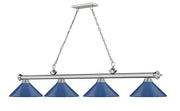 Cordon 4 Light 81.75" Billiard, Metal Shades (M) in Brushed Nickel