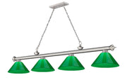 Cordon 4 Light 81.25" Billiard, Plastic Shades in Brushed Nickel
