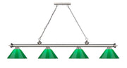 Cordon 4 Light 81.25" Billiard, Plastic Shades in Brushed Nickel