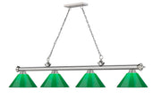 Cordon 4 Light 81.25" Billiard, Plastic Shades in Brushed Nickel