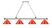 Cordon 4 Light 81.25" Billiard, Plastic Shades in Brushed Nickel