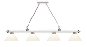 Cordon 4 Light 81.25" Billiard, Plastic Shades in Brushed Nickel