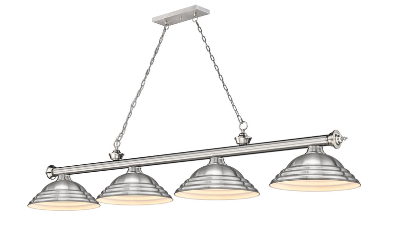 Cordon 4 Light 81.75" Billiard, Metal Shades (ST) in Brushed Nickel