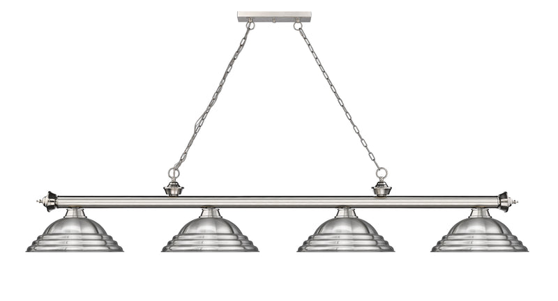 Cordon 4 Light 81.75" Billiard, Metal Shades (ST) in Brushed Nickel