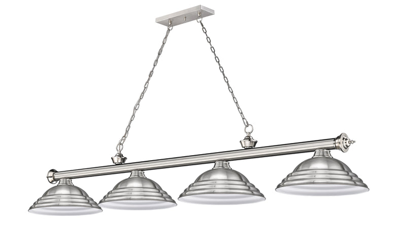 Cordon 4 Light 81.75" Billiard, Metal Shades (ST) in Brushed Nickel