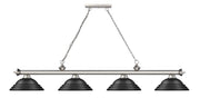 Cordon 4 Light 81.75" Billiard, Metal Shades (ST) in Brushed Nickel