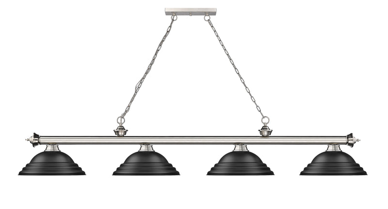 Cordon 4 Light 81.75" Billiard, Metal Shades (ST) in Brushed Nickel