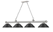 Cordon 4 Light 81.75" Billiard, Metal Shades (ST) in Brushed Nickel