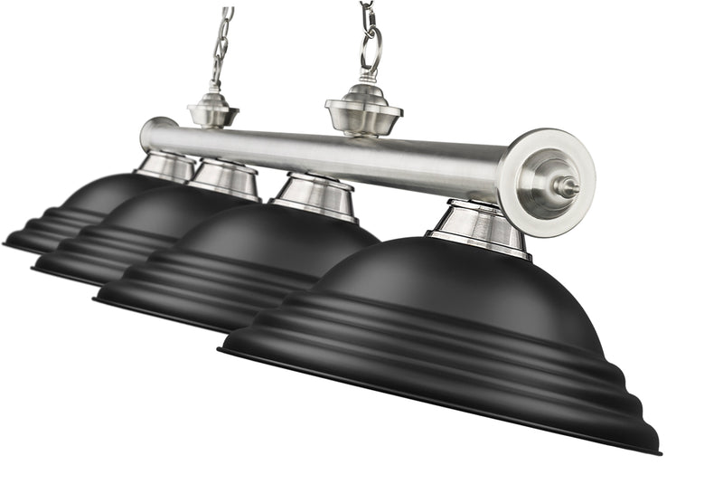 Cordon 4 Light 81.75" Billiard, Metal Shades (ST) in Brushed Nickel