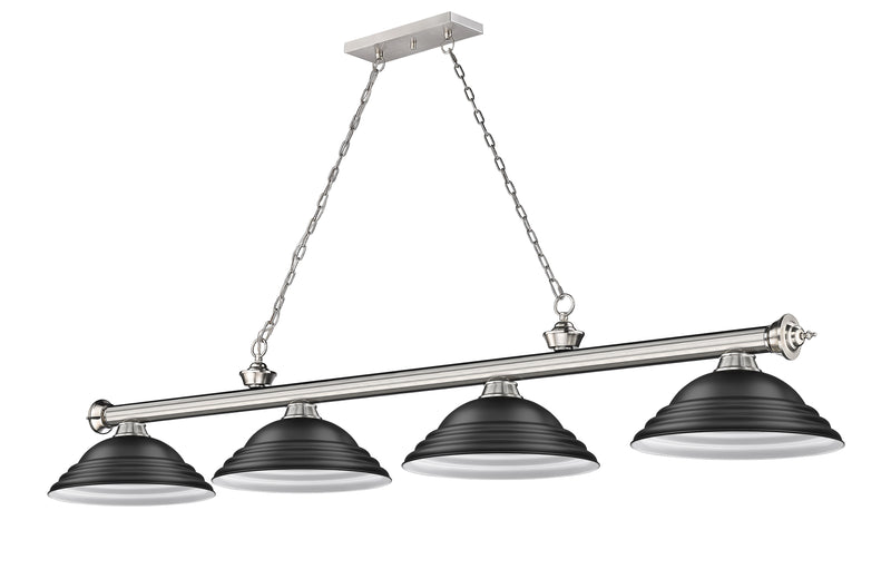 Cordon 4 Light 81.75" Billiard, Metal Shades (ST) in Brushed Nickel