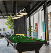 Cordon 4 Light 81.75" Billiard, Metal Shades (ST) in Brushed Nickel in a room setting