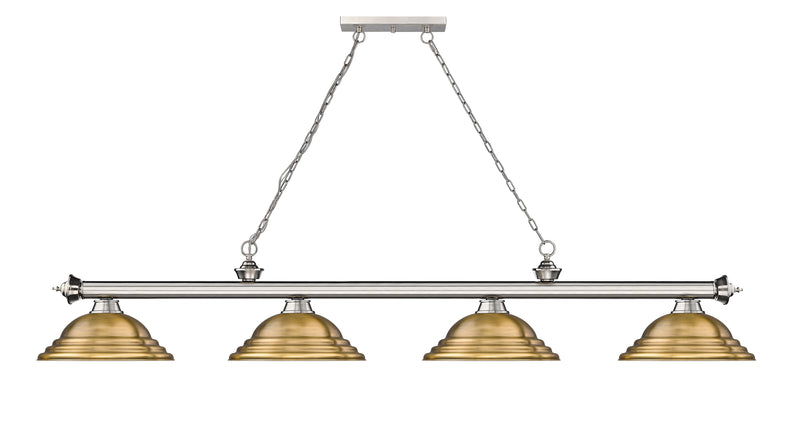 Cordon 4 Light 81.75" Billiard, Metal Shades (ST) in Brushed Nickel