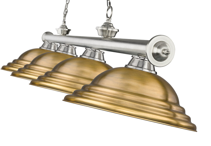 Cordon 4 Light 81.75" Billiard, Metal Shades (ST) in Brushed Nickel