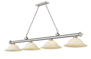 Cordon 4 Light 81.75" Billiard, Glass Shades in Brushed Nickel